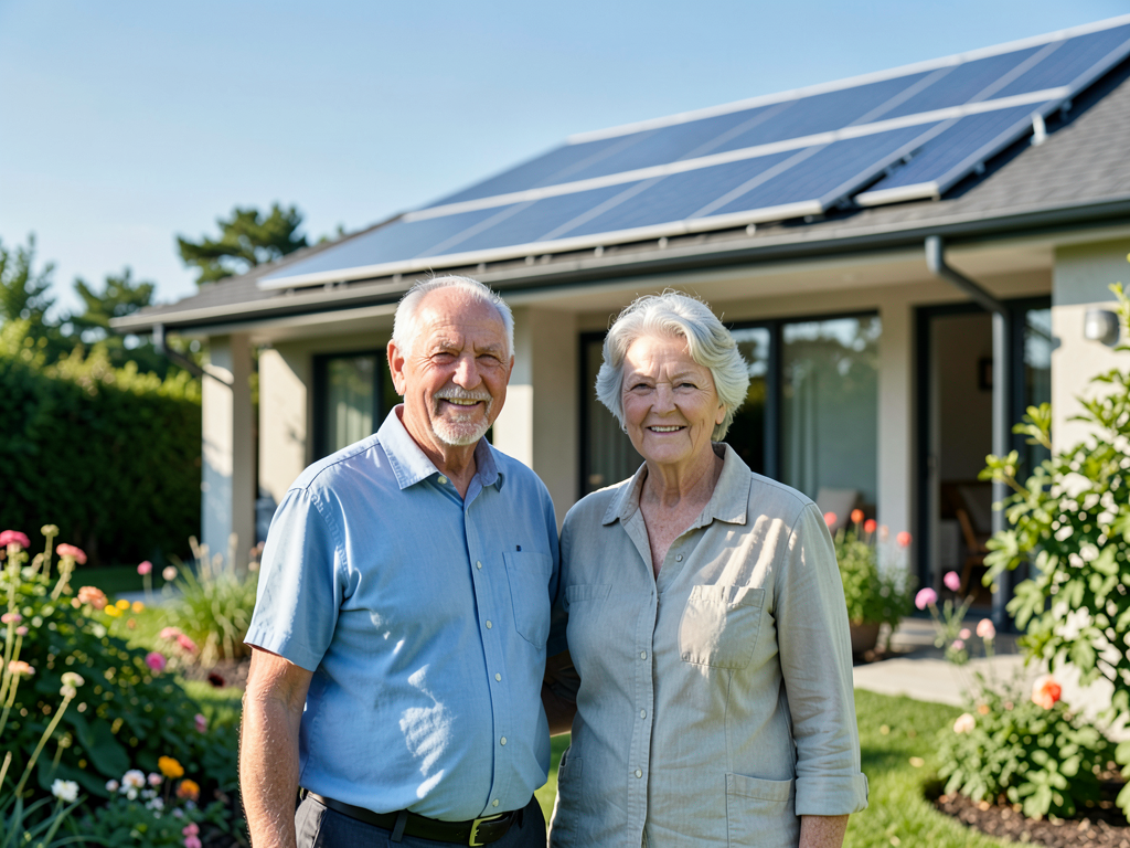 Seniors et panneaux solaires